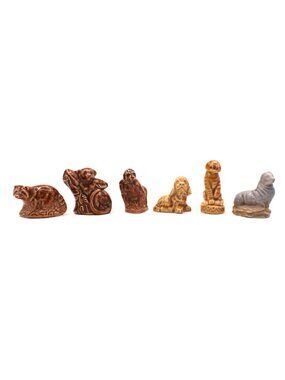 Wade Whimsies Animal Figurines Ceramic Miniatures Lot 6 Collect Wade England Vtg